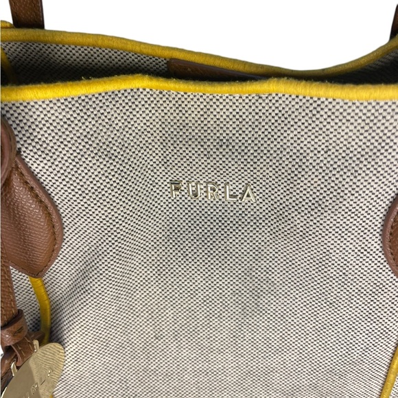 Furla Piped Trim Woven Textile Tote - Picture 8 of 13